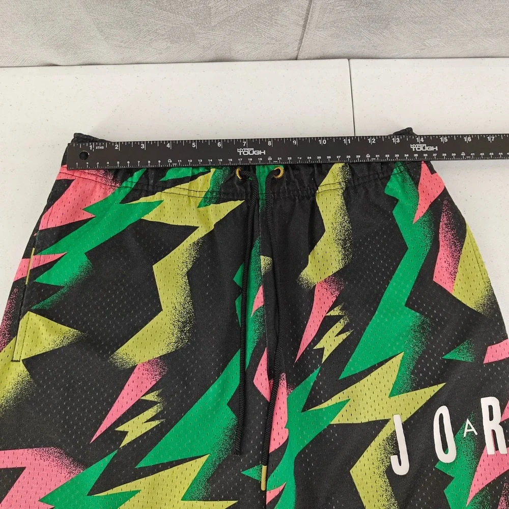 Jordan Mesh Shorts Mens S Black Multi All Over Print CZ4757-307 Tropical Twist